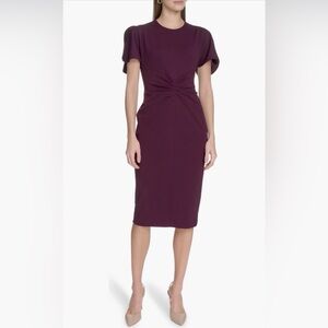 Calvin Klein Ruched Front Sheath Dress